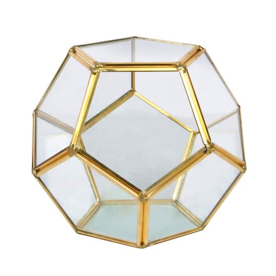 Gold Geometric Glass Terrarium by Ashland®